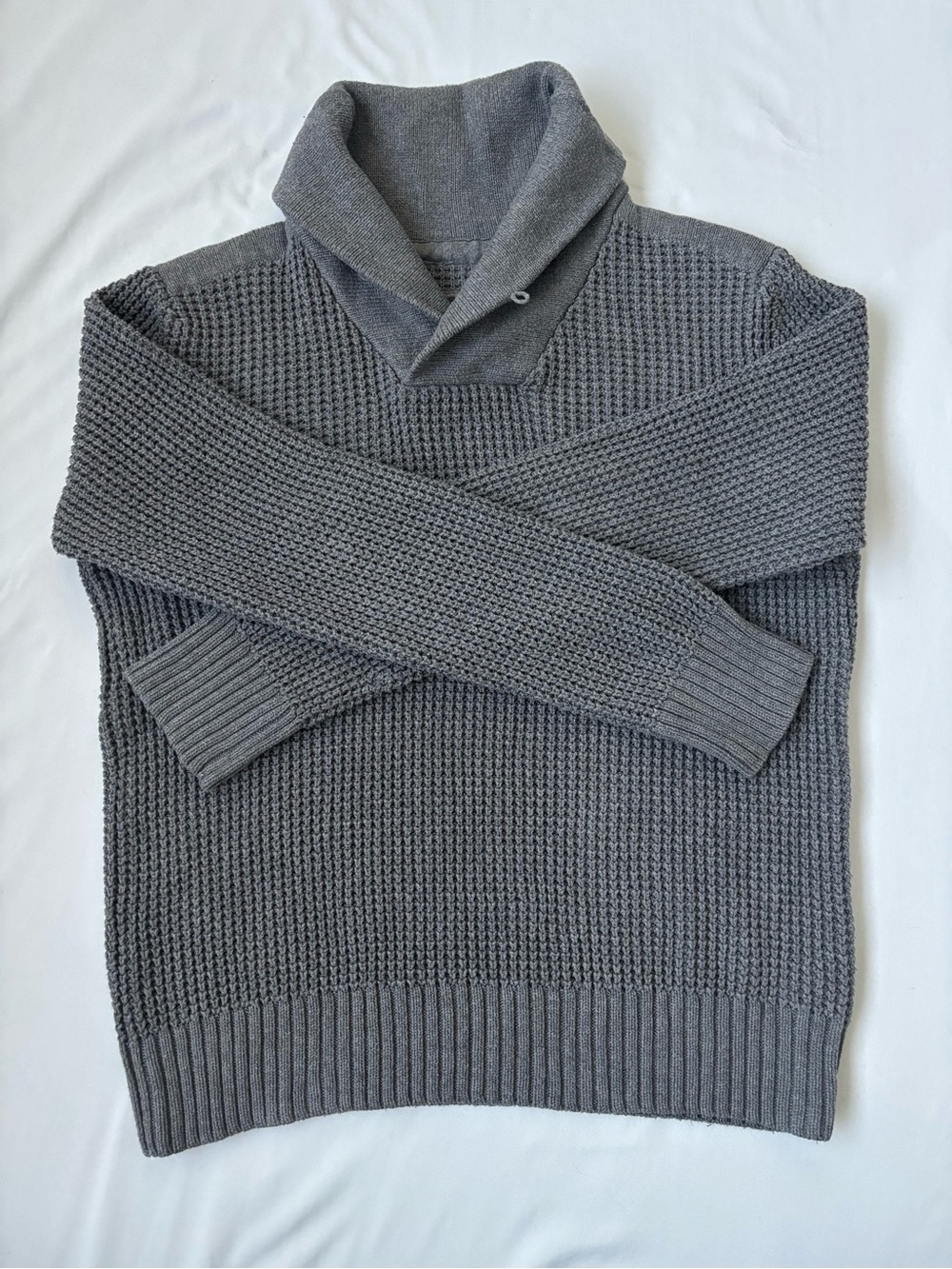 H&M LOGG Men's Shawl Collar Knit Sweater - Gray